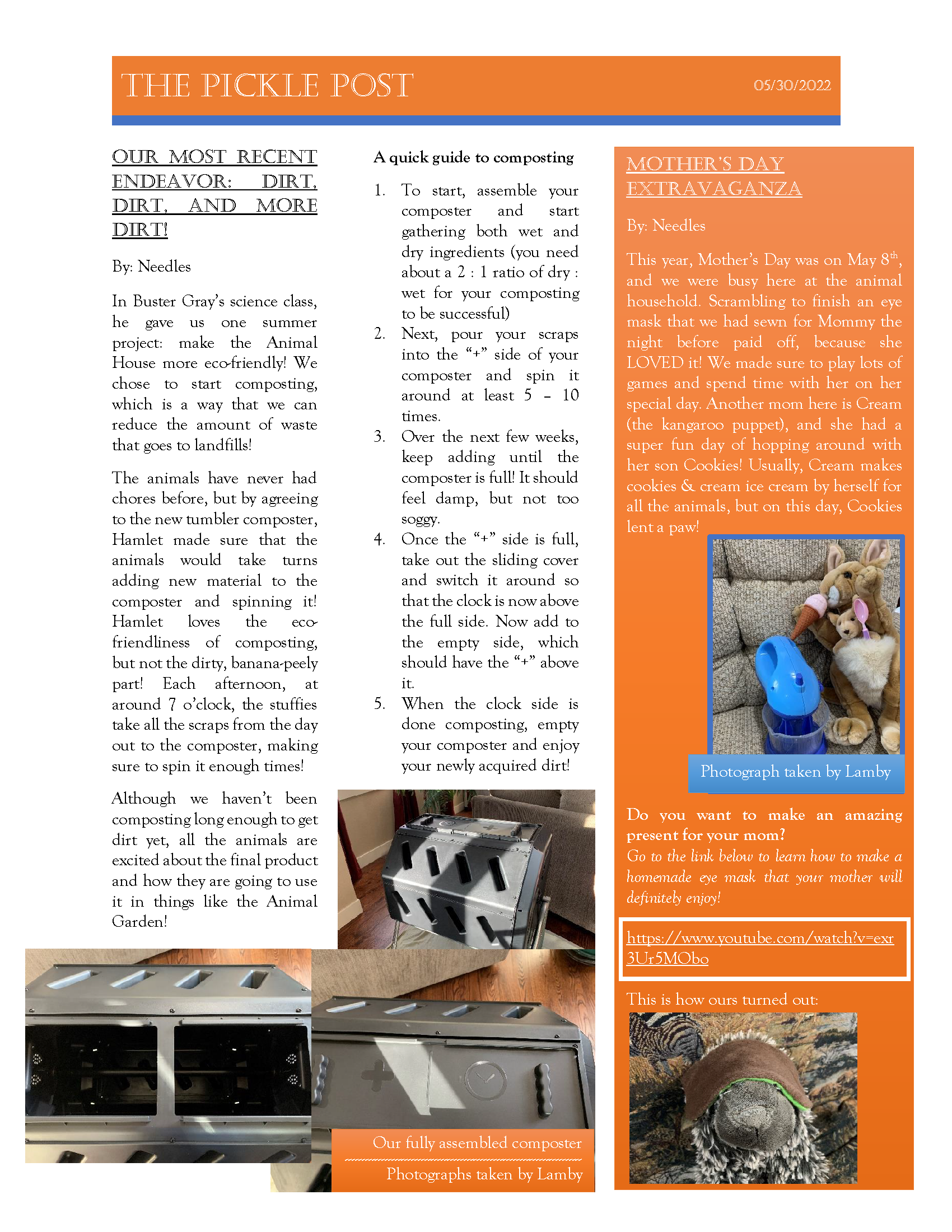 The Second Page of the Thrid Pickle Post newsletter