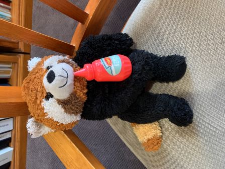 Bobby eating ketchup out of the bottle